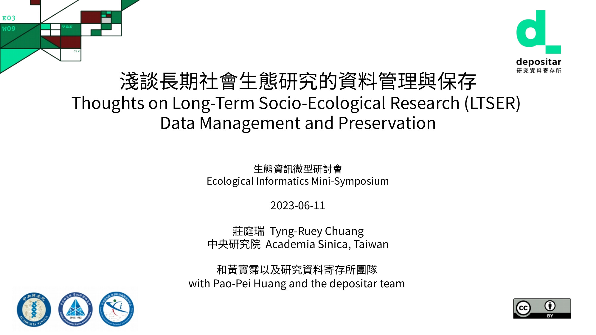 Thoughts on Long-Term Socio-Ecological Research (LTSER) Data Management and Preservation